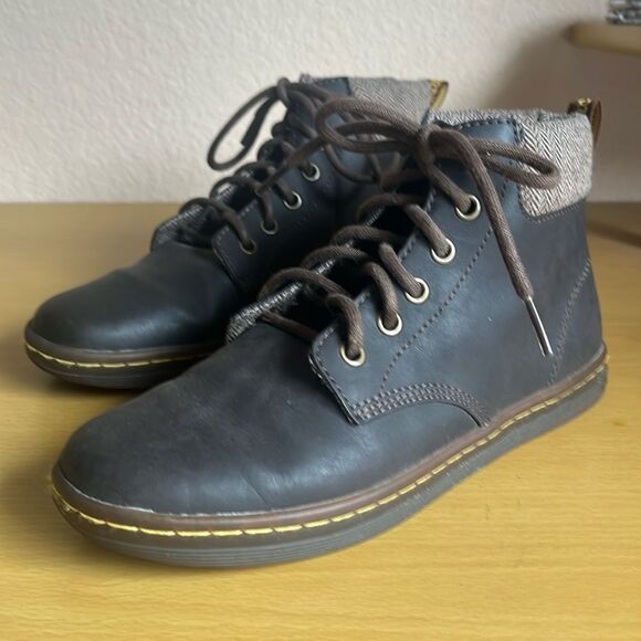 DR. MARTENS Women Maelly Brown Leather Boots Chukkah Padded Color Airwair US7 - Picture 1 of 5